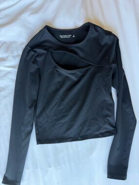 Abercrombie & Fitch Black Cut Out Long Sleeve Top